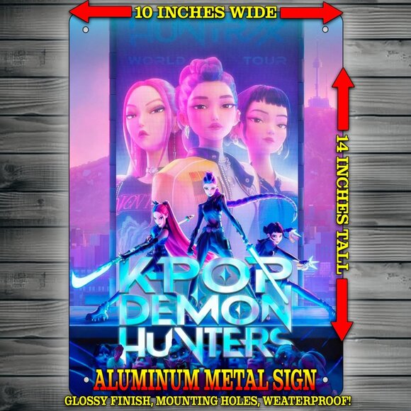 KPOP Demon Hunters Anime Glossy Wall Art Metal Sign 10x14" - Picture 1 of 1